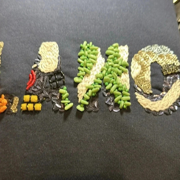 MSGM Milano Beads Authentic Designer Luxury Navy Blue Embellished Sweatshirt SM - Picture 12 of 13